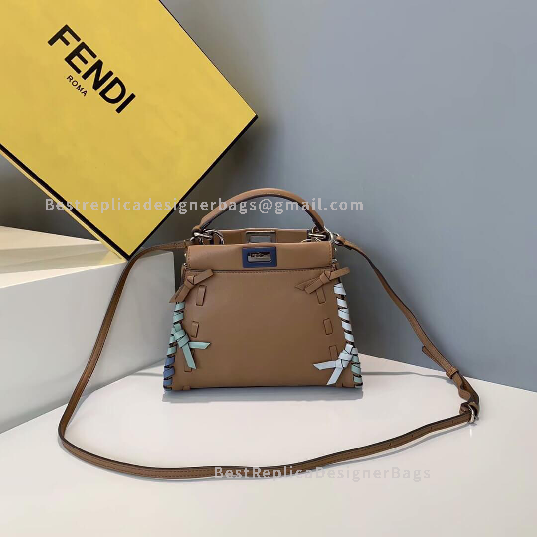 Fendi Peekaboo Iconic Mini Brown Leather Bag 5510S
